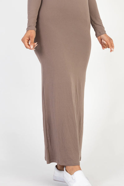 Brown Sleeve Maxi Dress