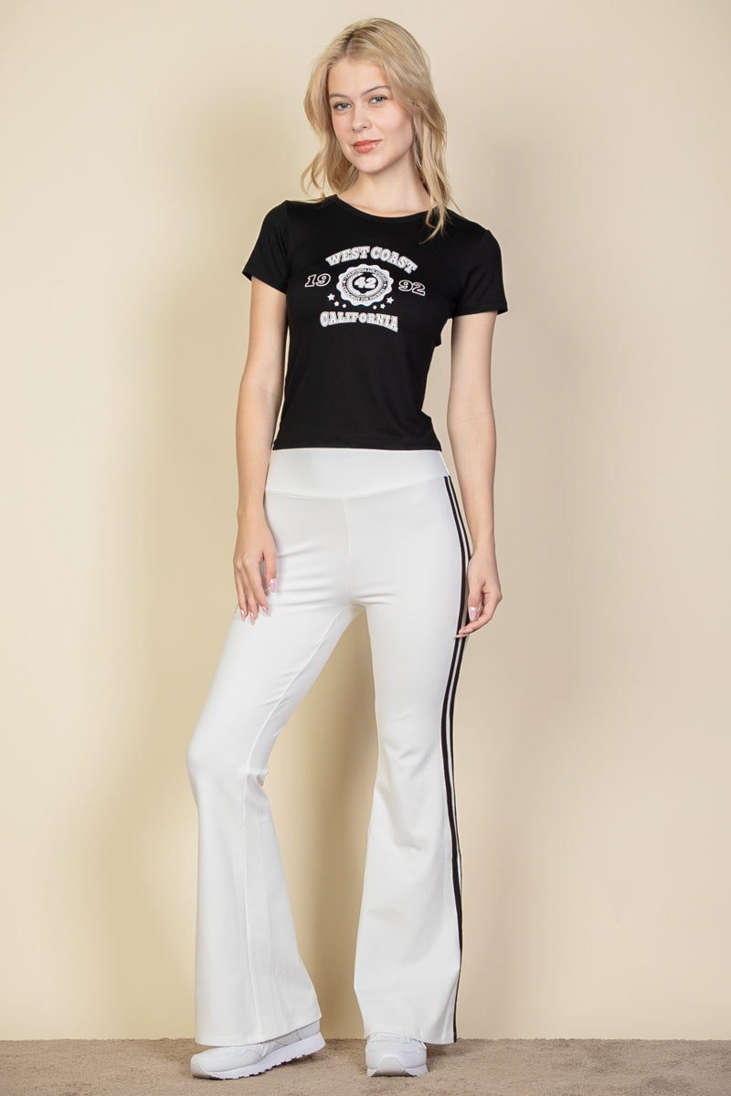 Contrast flare pants