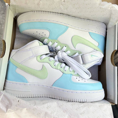 Baby Blue and Green Custom Air Force 1