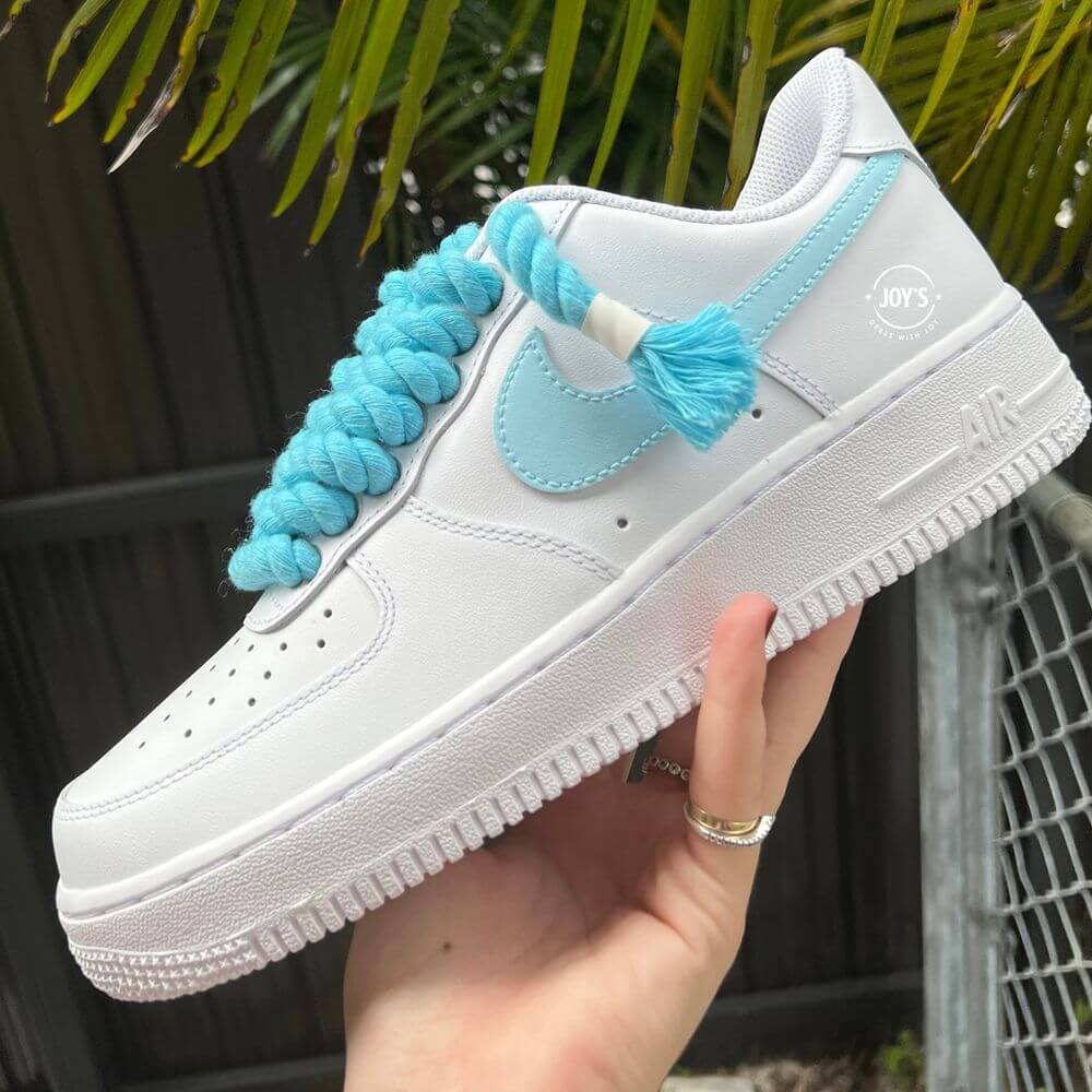 Blue Rope Laces Custom Air Force 1