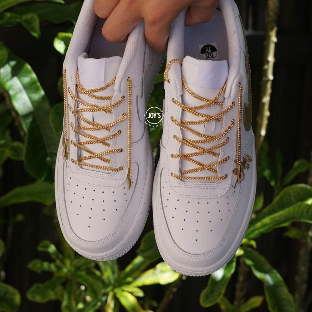 Golden Angels Chain Laces Custom Air Force 1