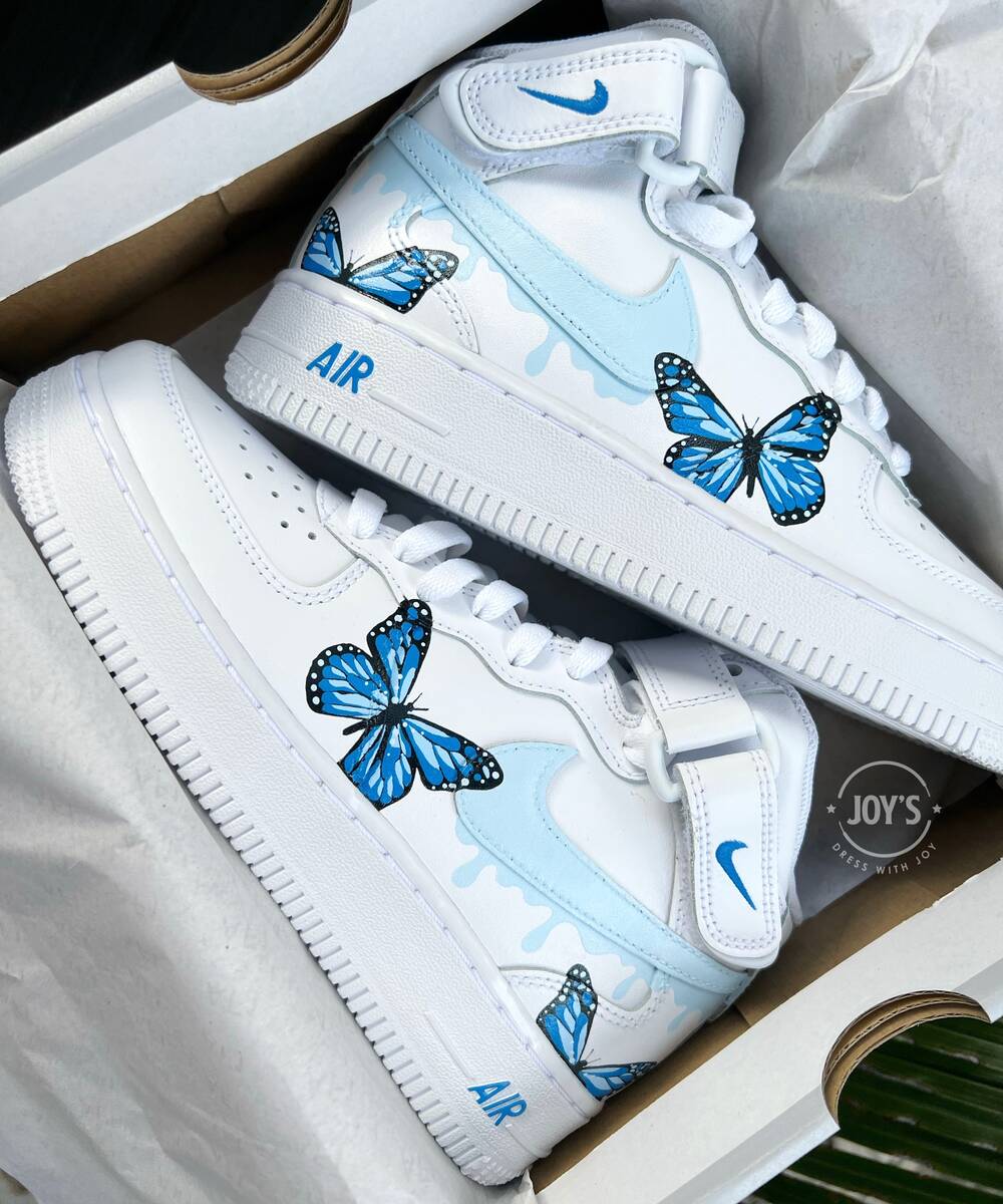 Blue Drip Butterflies Custom Air Force 1