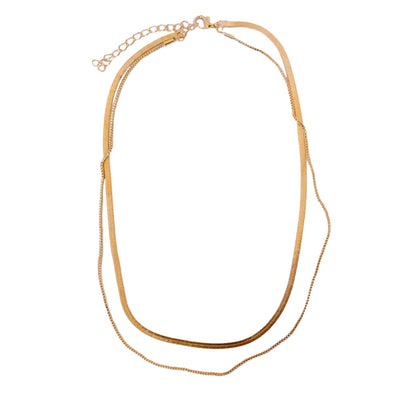 Penelope Layered Herringbone Chain Necklace - Luv Lush