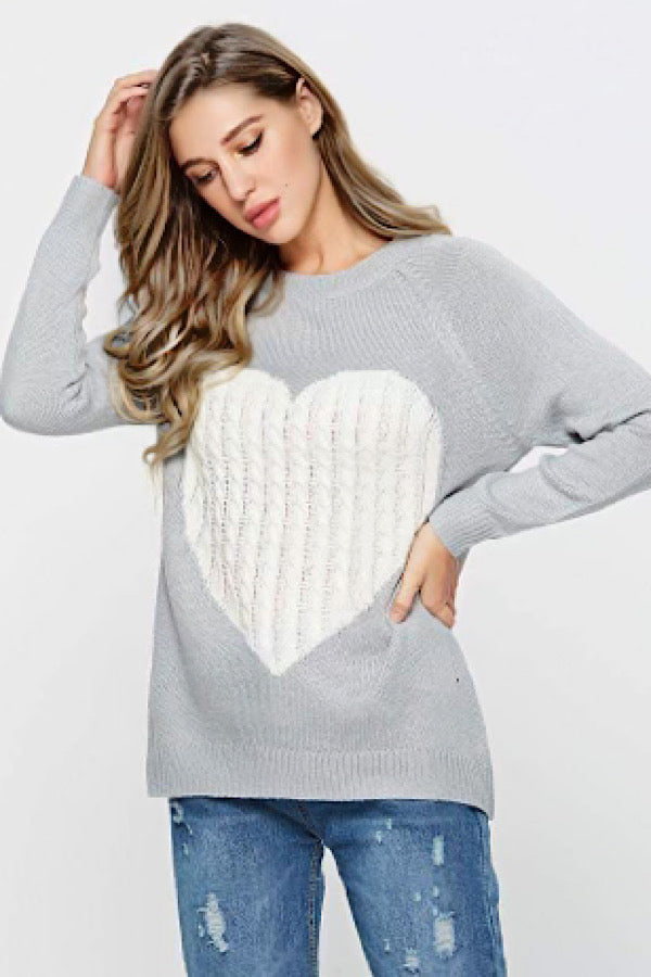 Lover Boy Gray Heart Sweater - ETA 1/25 - Luv Lush