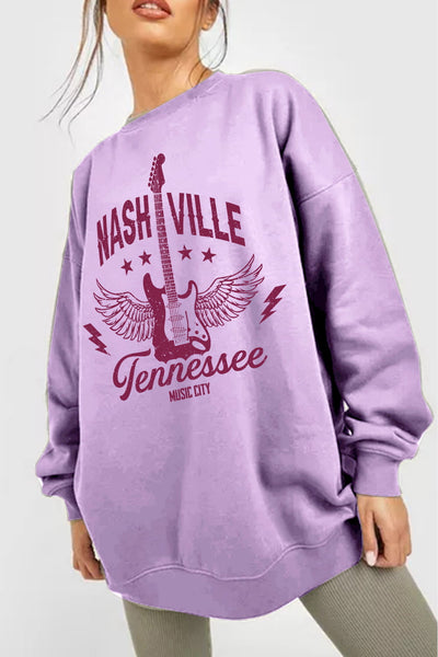 NASHVILLE TENNESSEE MUSIC CITY Graphic Sweatshirt - Luv Lush