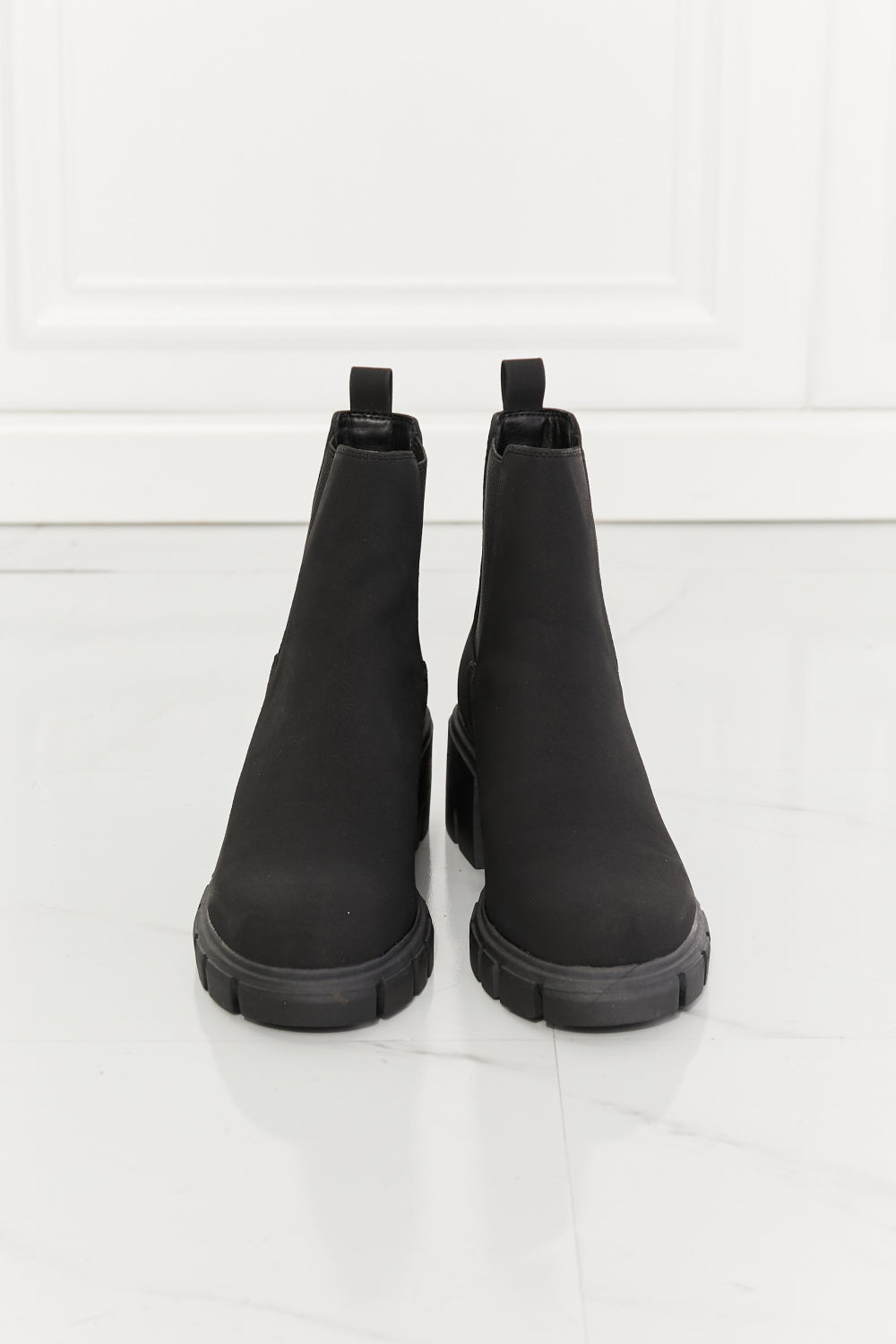 MMShoes Work For It Matte Lug Sole Chelsea Boots in Black - Luv Lush